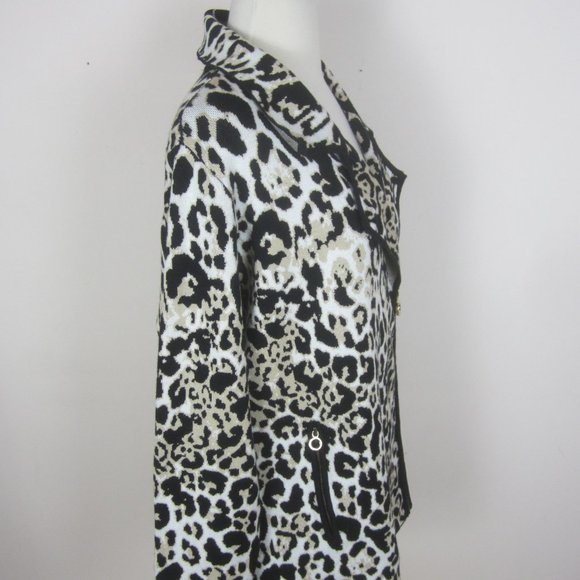 New Belldini Animal Print Moto Zip Front Cardigan Sweater Women's 2X - Picture 5 of 6